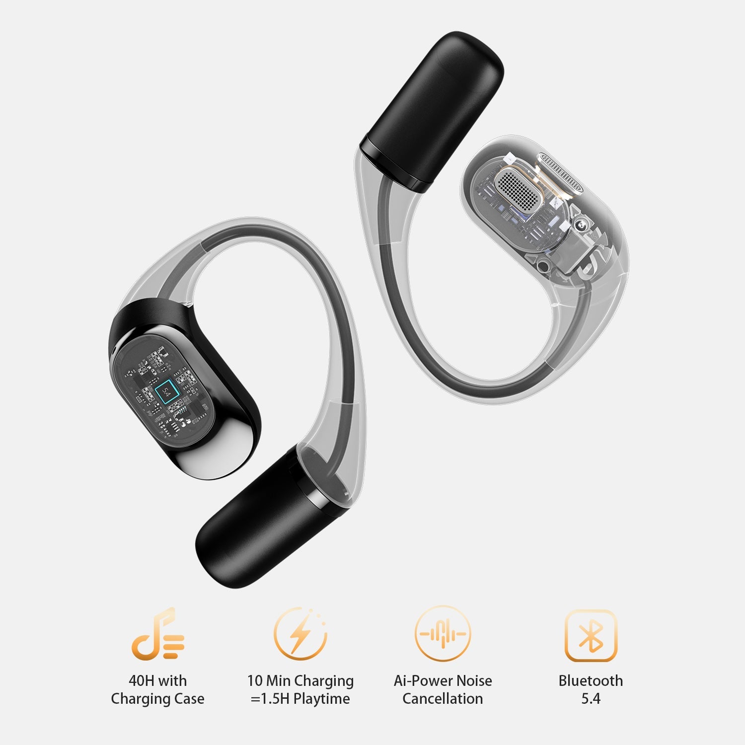 무선 오픈이어 이어폰 | Bluetooth 5.4·배터리 표시·최대 40시간·IPX6 (상품 이미지 4)