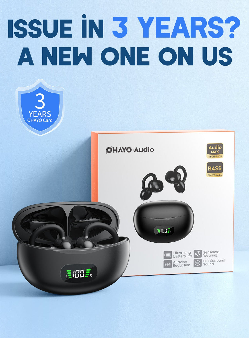 클립형 오픈이어 이어폰 | 한쪽 4.7g·Bluetooth 5.4·최대 40시간·스포츠용 (상품 이미지 5)