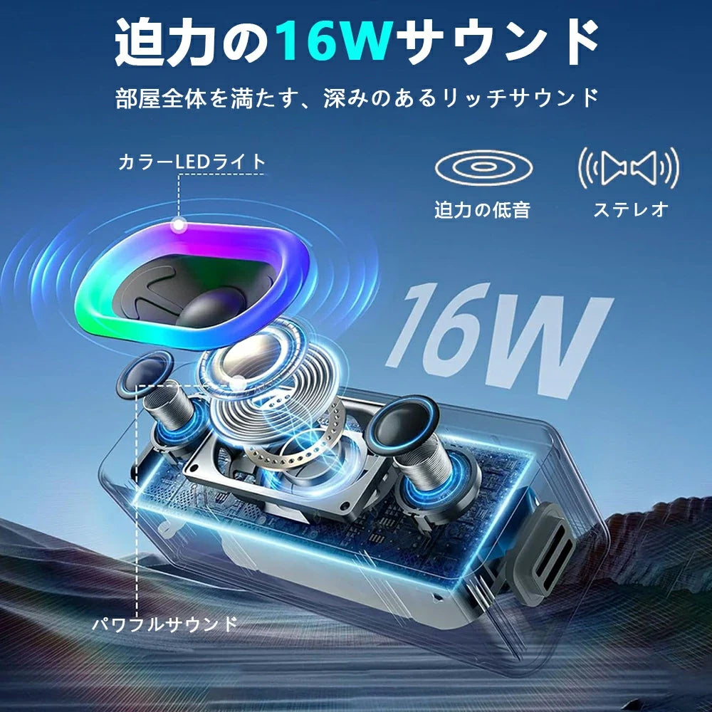 OHAYO S11 16W 휴대용 Bluetooth 스피커 | 최대 23시간·IPX6·RGB 조명 (상품 이미지 2)